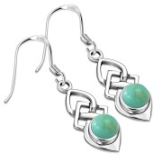 Turquoise Celtic Silver Earrings Set - e309
